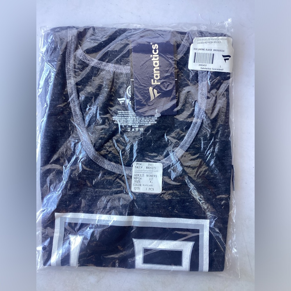 Women’s LA Kings Tank Top Black Heather Size Large